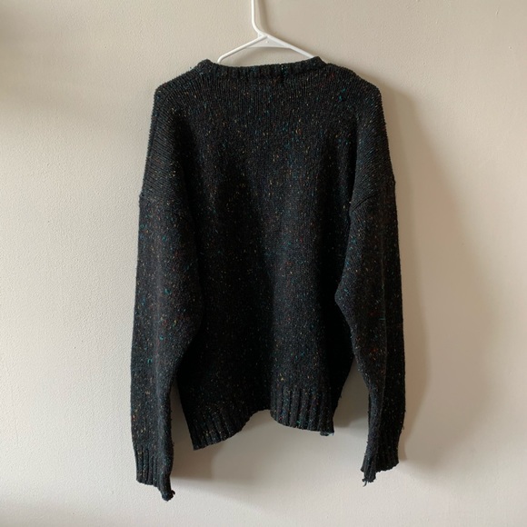 Vintage speckled black Aztec Navajo chunky sweater (bag4) - Picture 5 of 6